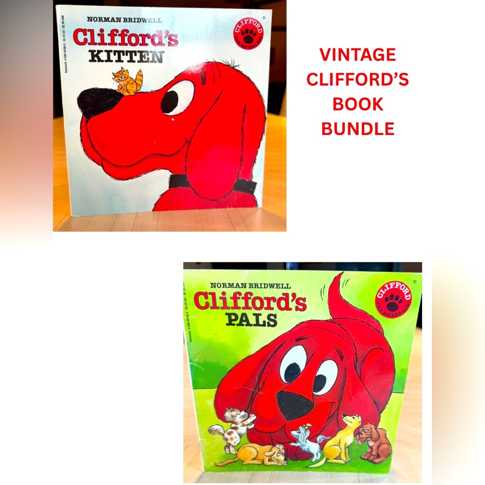 Vintage 1992 Clifford Books Bundle x2 Norman Bridwell Kitten Pals